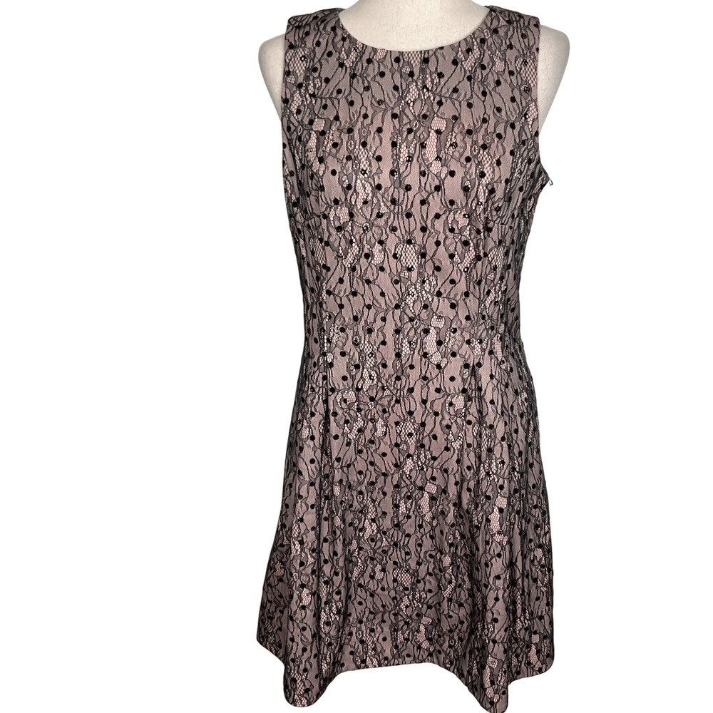 Jason Wu Dress Women M Black Floral Polka Dot Lace Fit Flare Cocktail Formal NWT